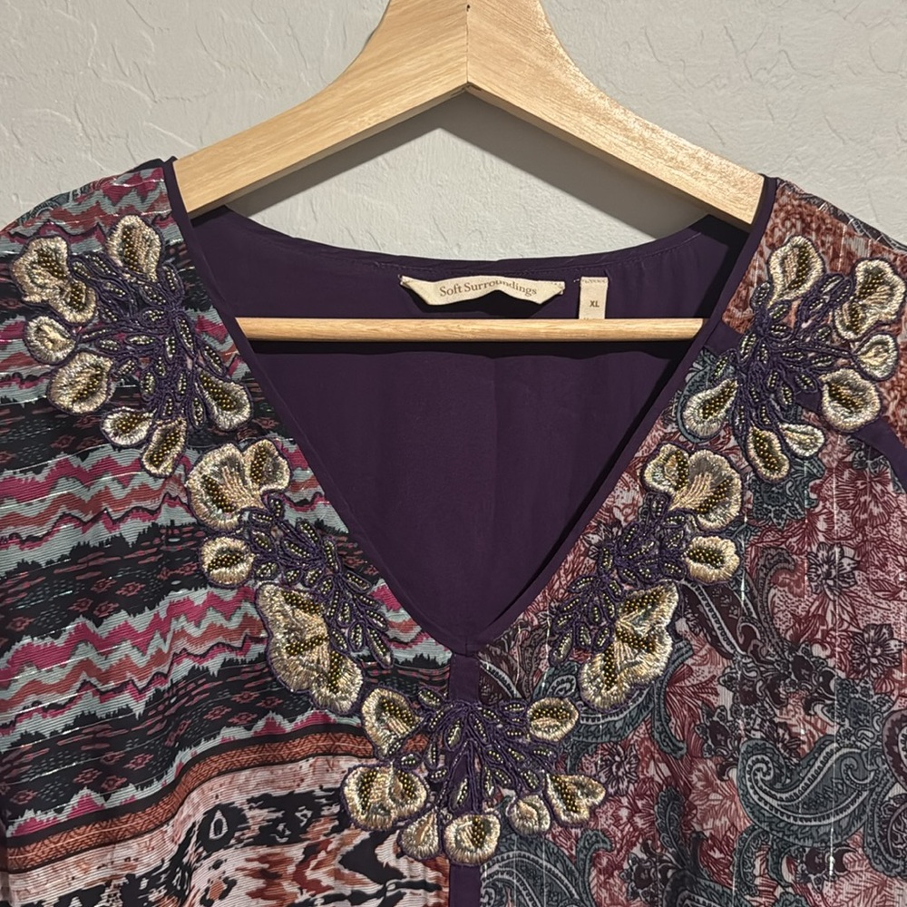 Soft Surroundings Patchwork Gem Tunic Mini Dress … - image 3